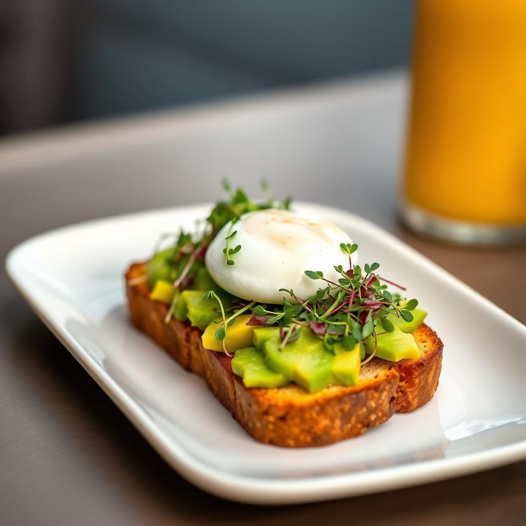 Avocado Toast with Poached Egg & Microgreens