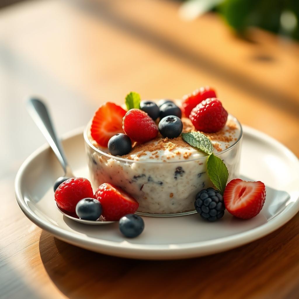 Maple Cinnamon Overnight Oats with Fresh Berries Maple Cinnamon Overnight Oats with Fresh Berries