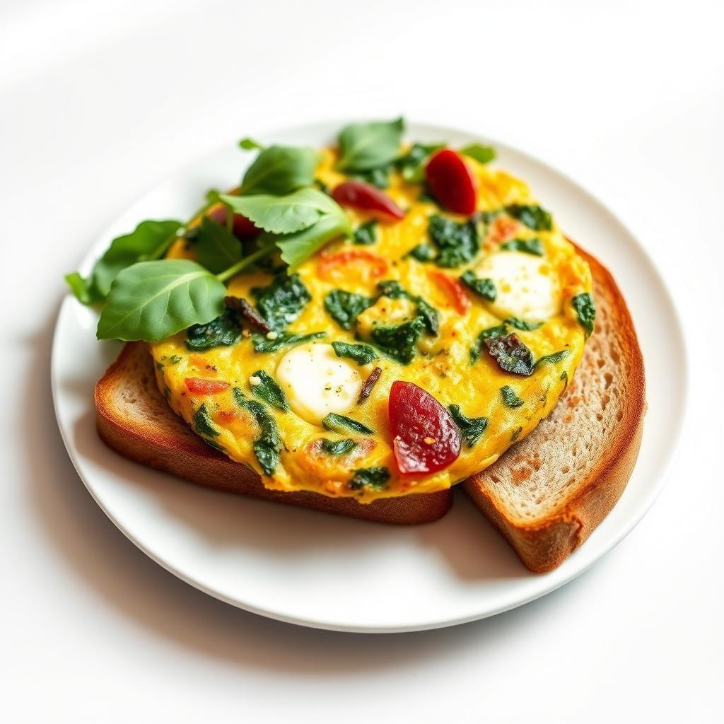 Spinach & Feta Breakfast Frittata with Whole Grain Toast Spinach & Feta Breakfast Frittata with Whole Grain Toast