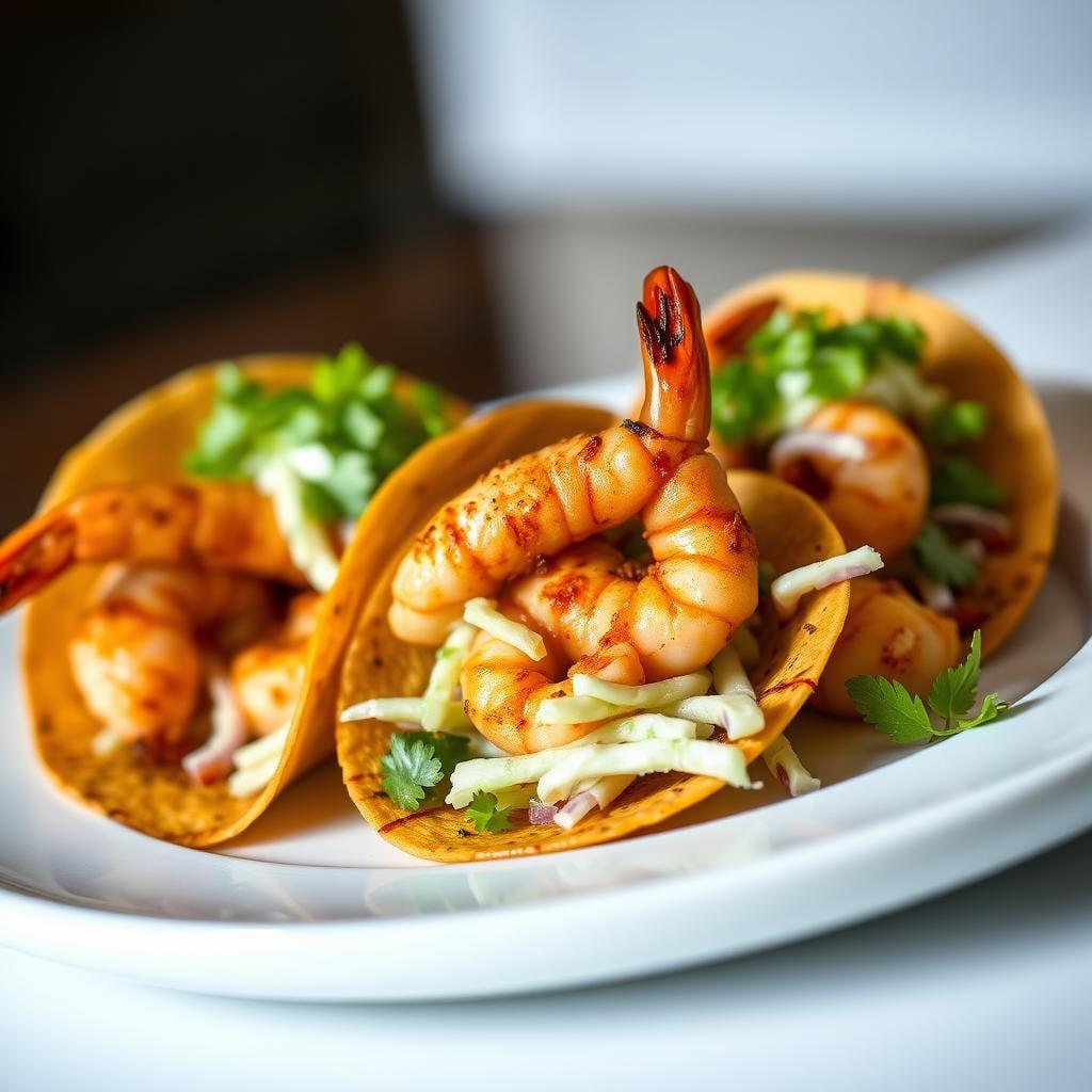 Chipotle Lime Shrimp Tacos with Cilantro Slaw