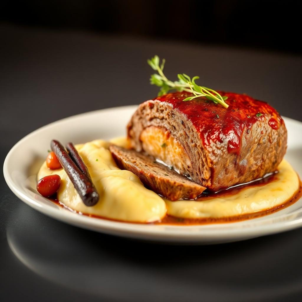 Savory Salmon-Stuffed Beef Meatloaf with Balsamic-Glazed Carrots and Garlic-Chive Mash Savory Salmon-Stuffed Beef Meatloaf with Balsamic-Glazed Carrots and Garlic-Chive Mash