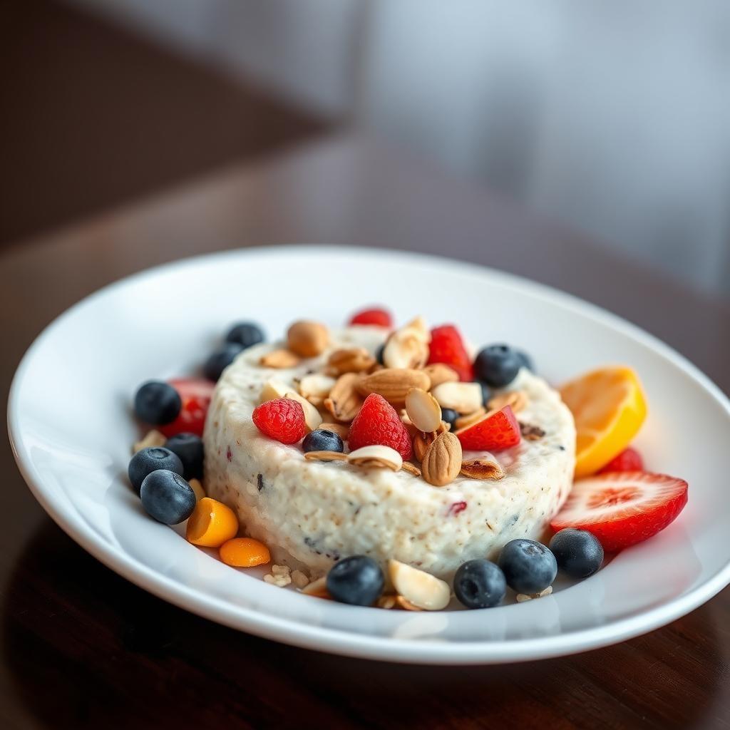 Overnight Oats with Almond Butter and Seasonal Fruits Overnight Oats with Almond Butter and Seasonal Fruits