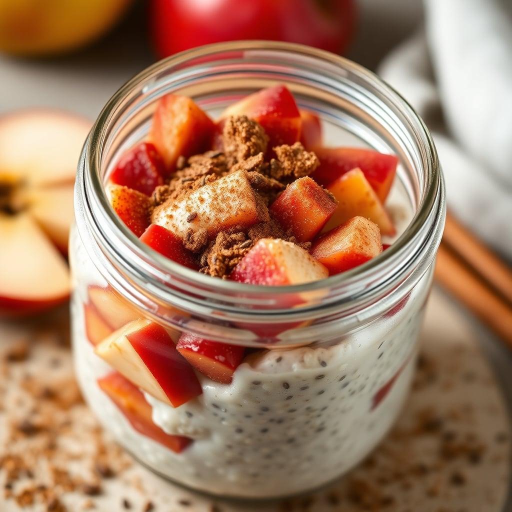 Apple and Cinnamon Overnight Oats with Chia Seeds
