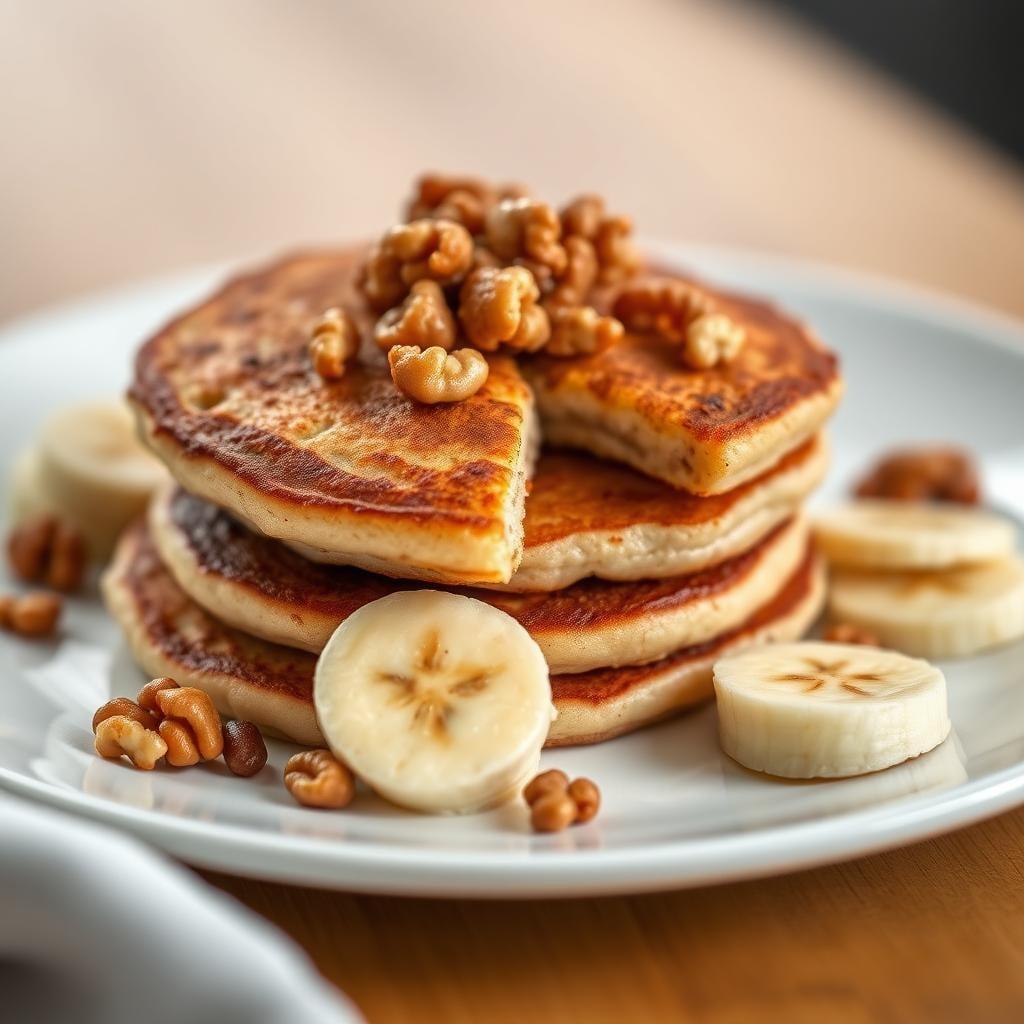 Banana Walnut Protein Pancakes Banana Walnut Protein Pancakes