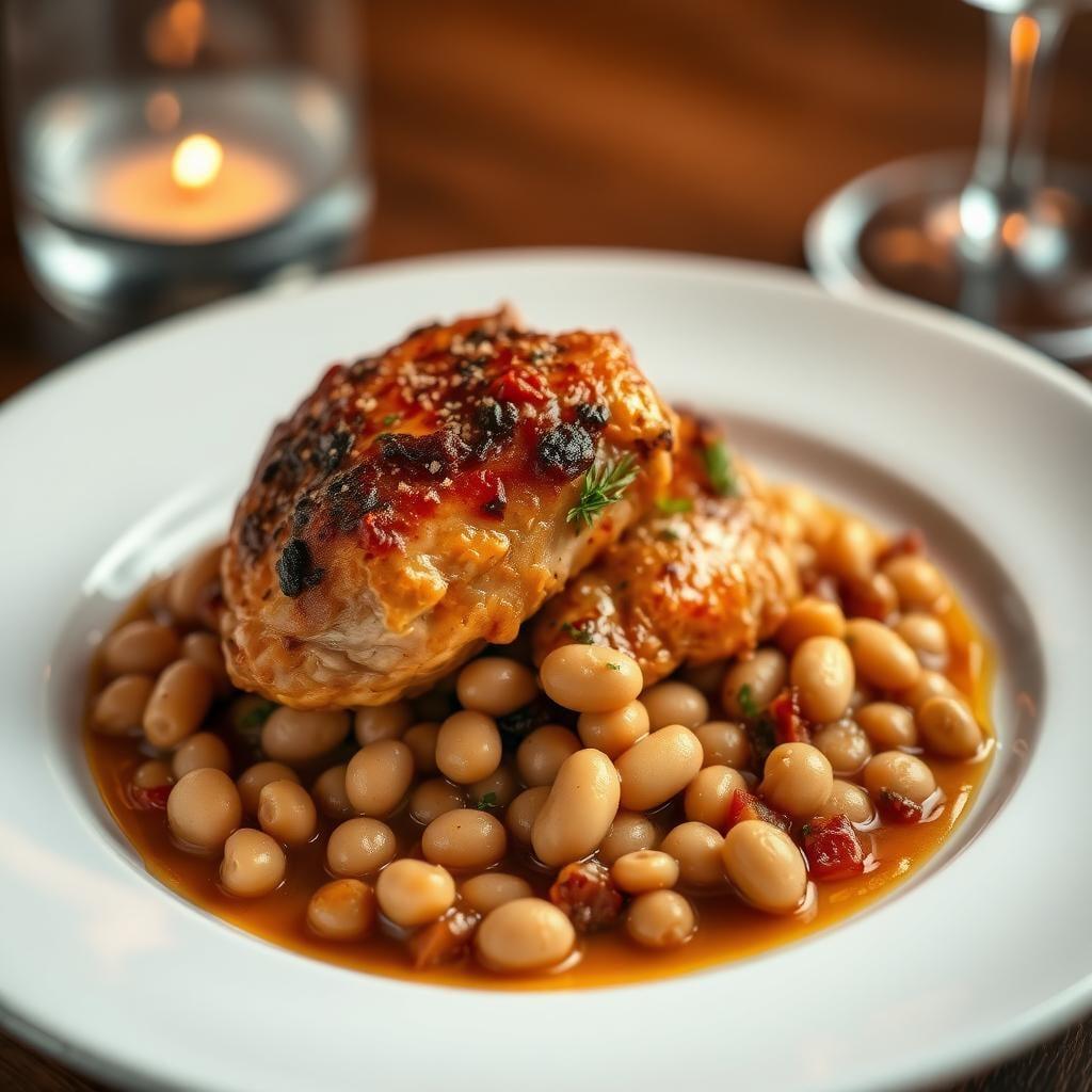 Tuscan Braised Chicken Thighs with White Beans