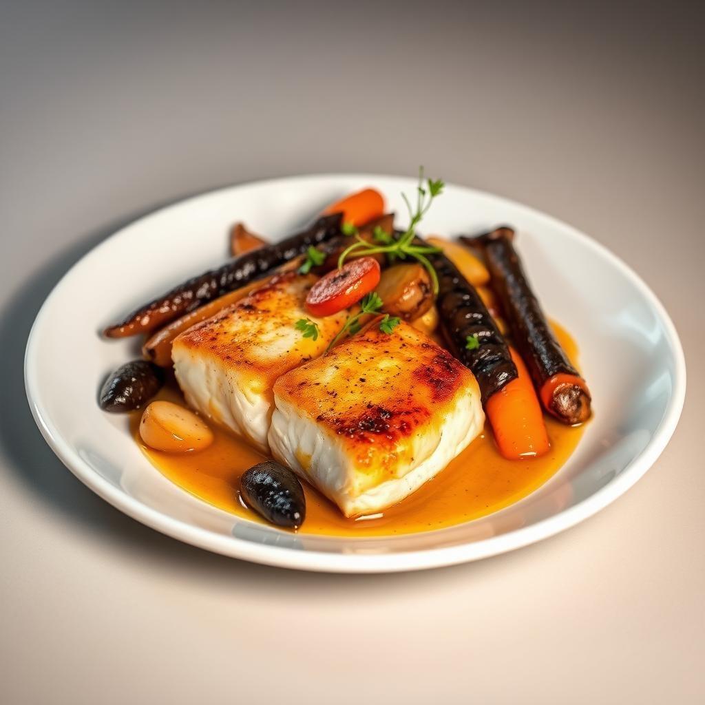 Miso Butter Cod with Roasted Vegetables Miso Butter Cod with Roasted Vegetables