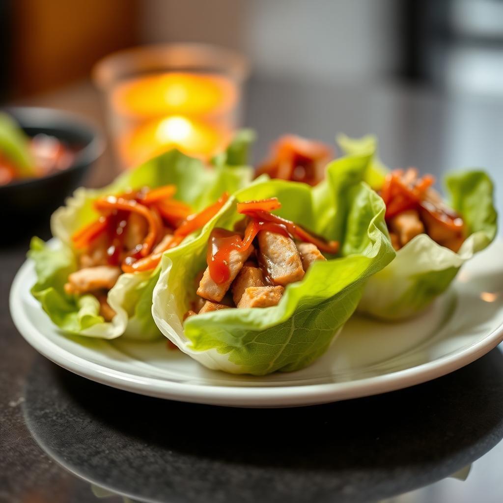 Asian-Inspired Turkey Lettuce Cups with Hoisin Glaze