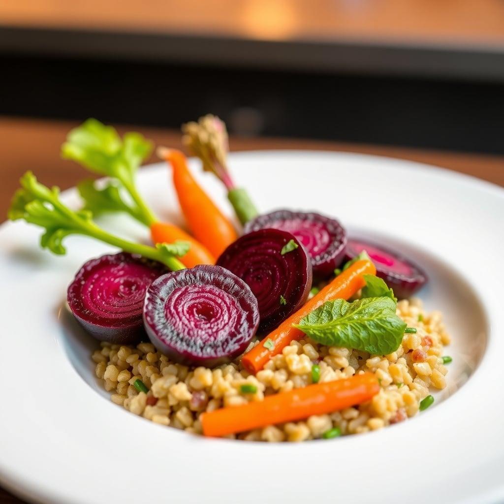 Root-to-Stem Beet and Farro Bowl with Carrot Top Pesto Root-to-Stem Beet and Farro Bowl with Carrot Top Pesto