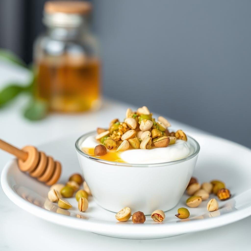 Lactose-Free Greek Yogurt with Honey & Crushed Pistachios Lactose-Free Greek Yogurt with Honey & Crushed Pistachios