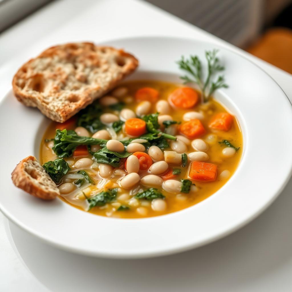 Tuscan White Bean and Kale Soup with Herb Focaccia Tuscan White Bean and Kale Soup with Herb Focaccia