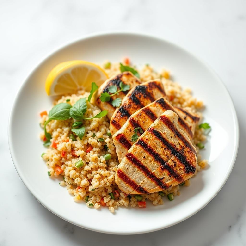 Lemon Herb Quinoa Salad with Grilled Chicken Lemon Herb Quinoa Salad with Grilled Chicken