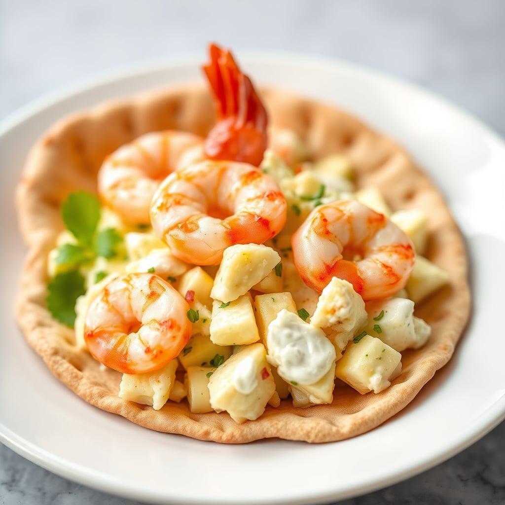 Batch-Prepped Egg Salad with Shrimp and Whole Wheat Pita Batch-Prepped Egg Salad with Shrimp and Whole Wheat Pita