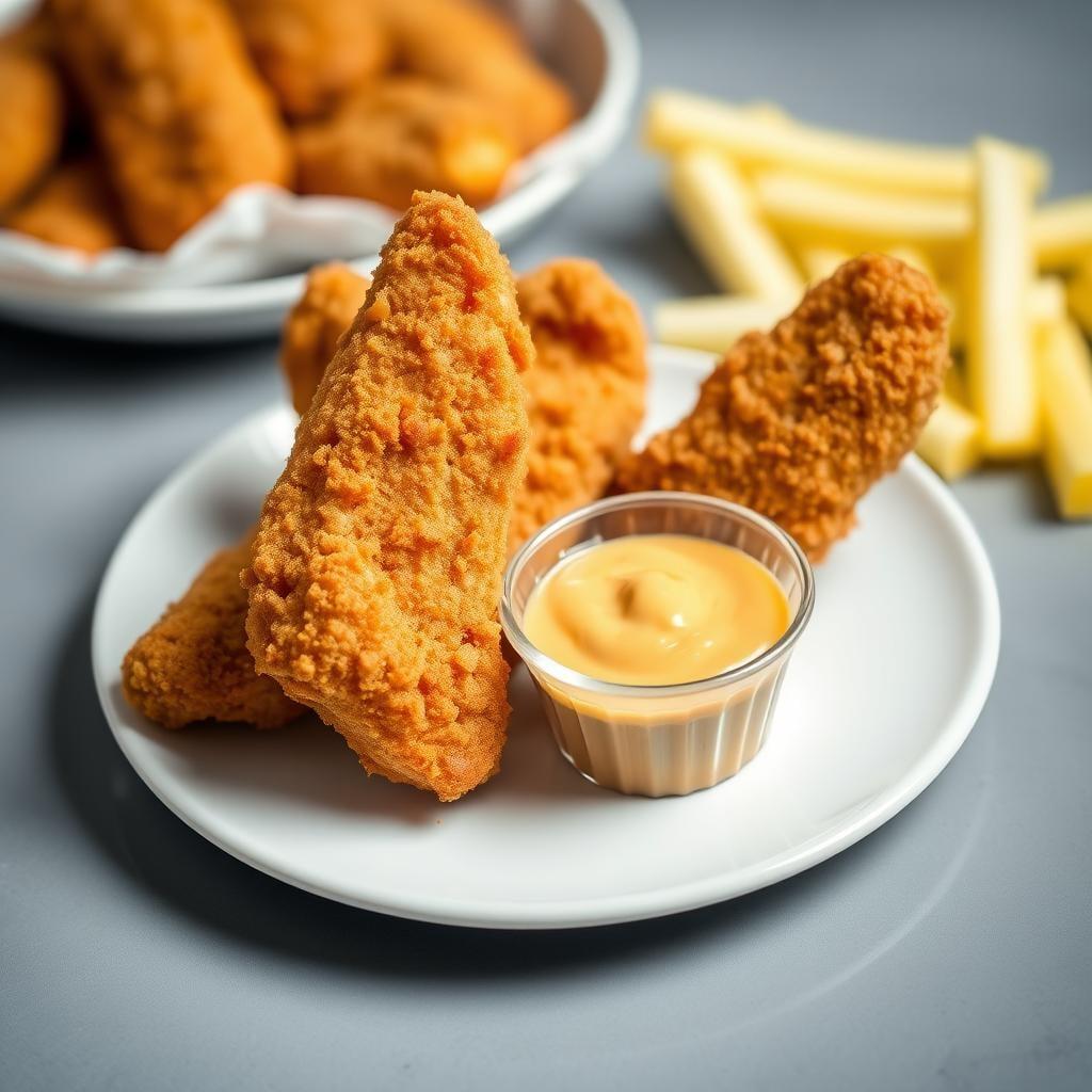 Crispy Baked Chicken Tenders with Honey Mustard Dip