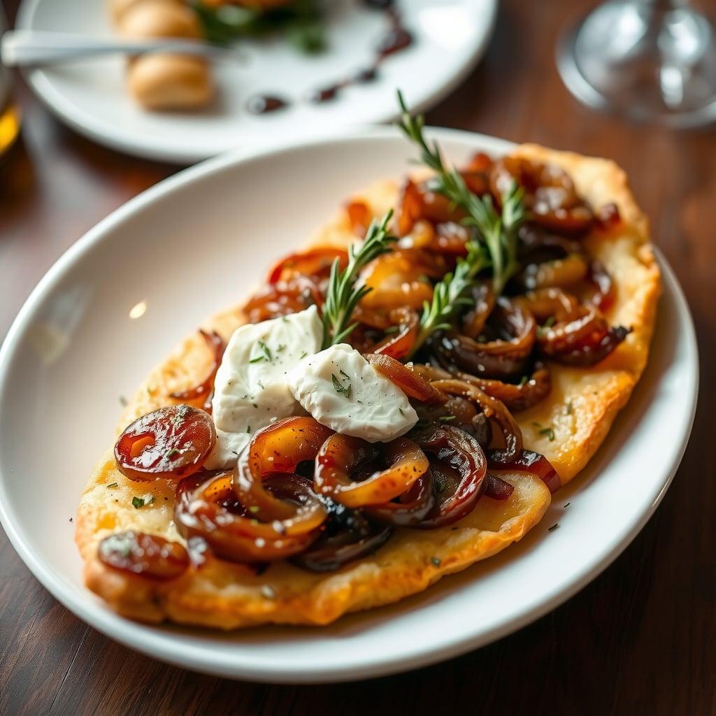 Rosemary Focaccia with Caramelized Onions and Goat Cheese Rosemary Focaccia with Caramelized Onions and Goat Cheese