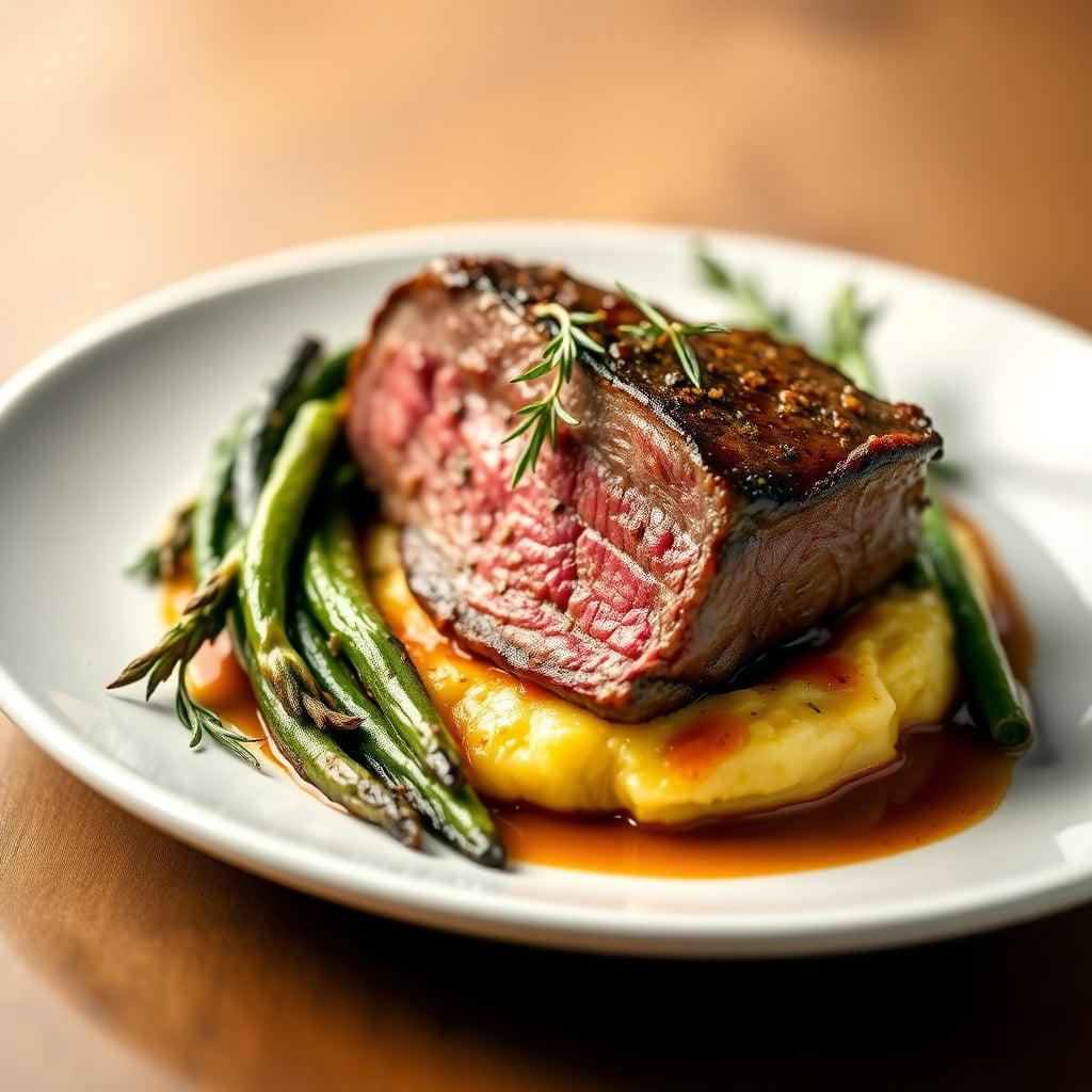 Garlic-Rosemary Roasted Beef Sirloin with Parmesan Polenta and Broccolini Garlic-Rosemary Roasted Beef Sirloin with Parmesan Polenta and Broccolini