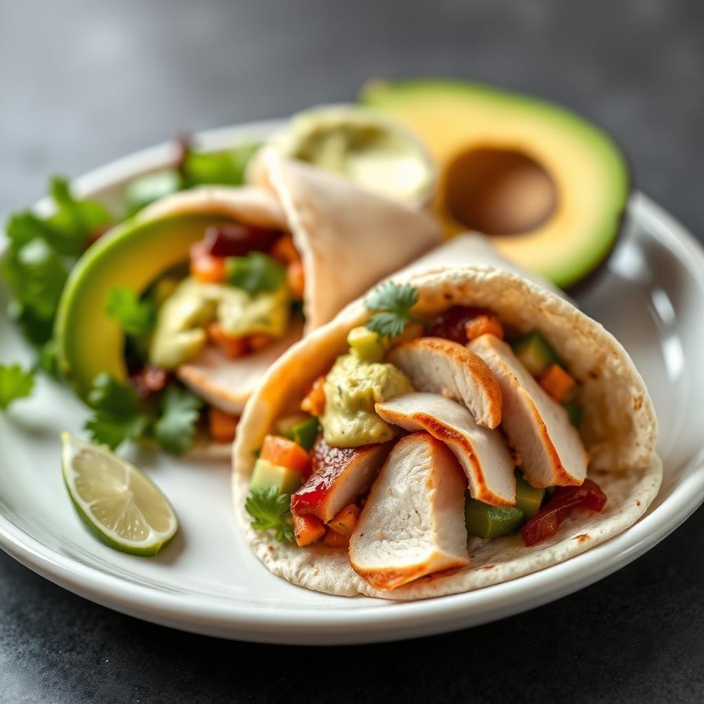 Southwestern Turkey Wrap with Avocado Lime Spread Southwestern Turkey Wrap with Avocado Lime Spread