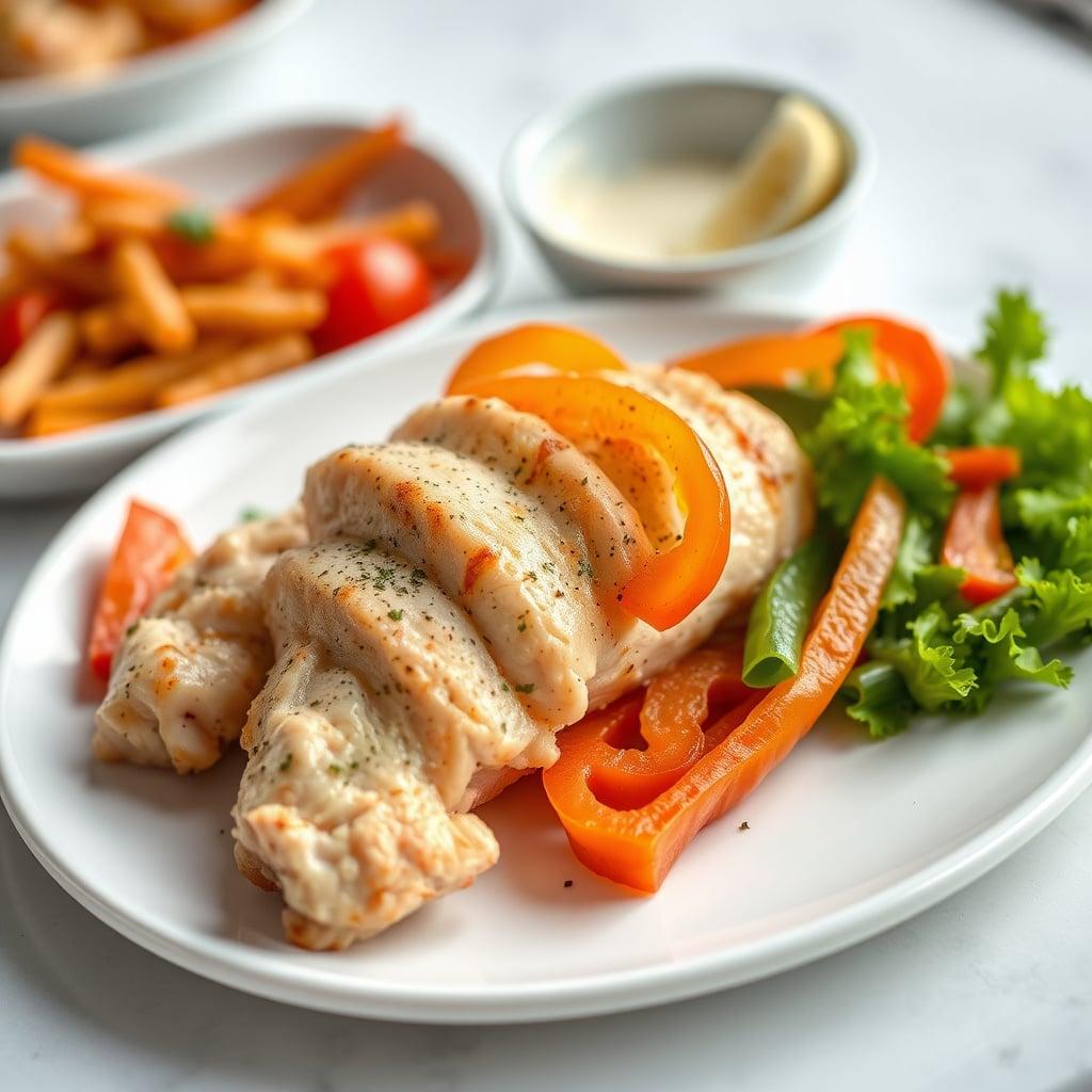 Pre-Packaged Rotisserie Chicken & Bell Pepper Strips Pre-Packaged Rotisserie Chicken & Bell Pepper Strips