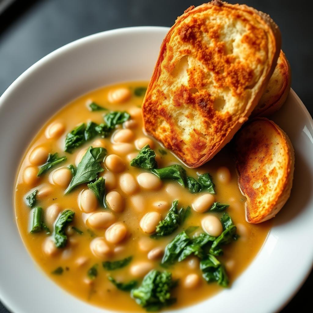 Tuscan White Bean and Kale Soup with Parmesan Crostini Tuscan White Bean and Kale Soup with Parmesan Crostini