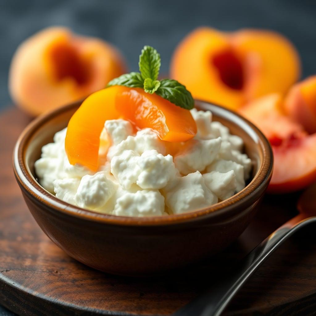 Cottage Cheese with Canned Peaches Cottage Cheese with Canned Peaches