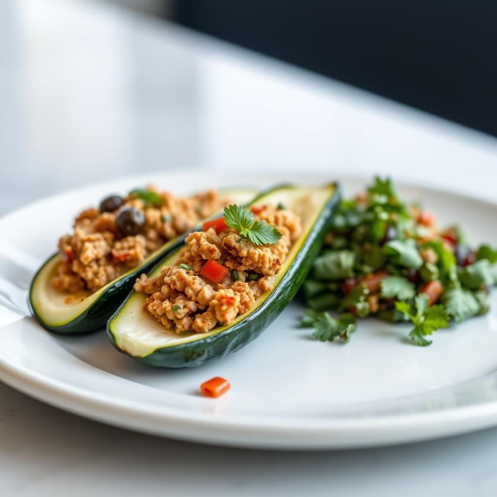 Mediterranean Zucchini Boats with Ground Turkey Mediterranean Zucchini Boats with Ground Turkey