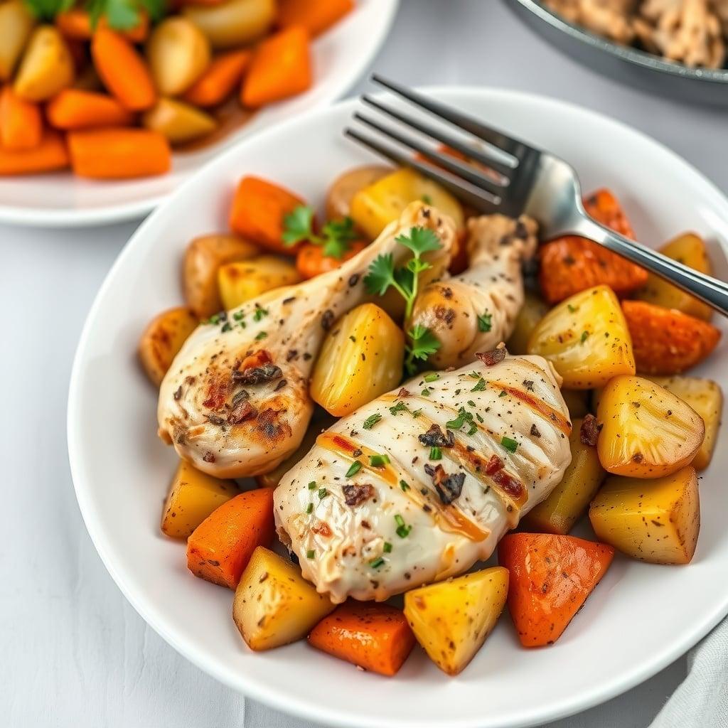 Leftover Herb-Roasted Chicken and Garlic Potato Skillet Leftover Herb-Roasted Chicken and Garlic Potato Skillet