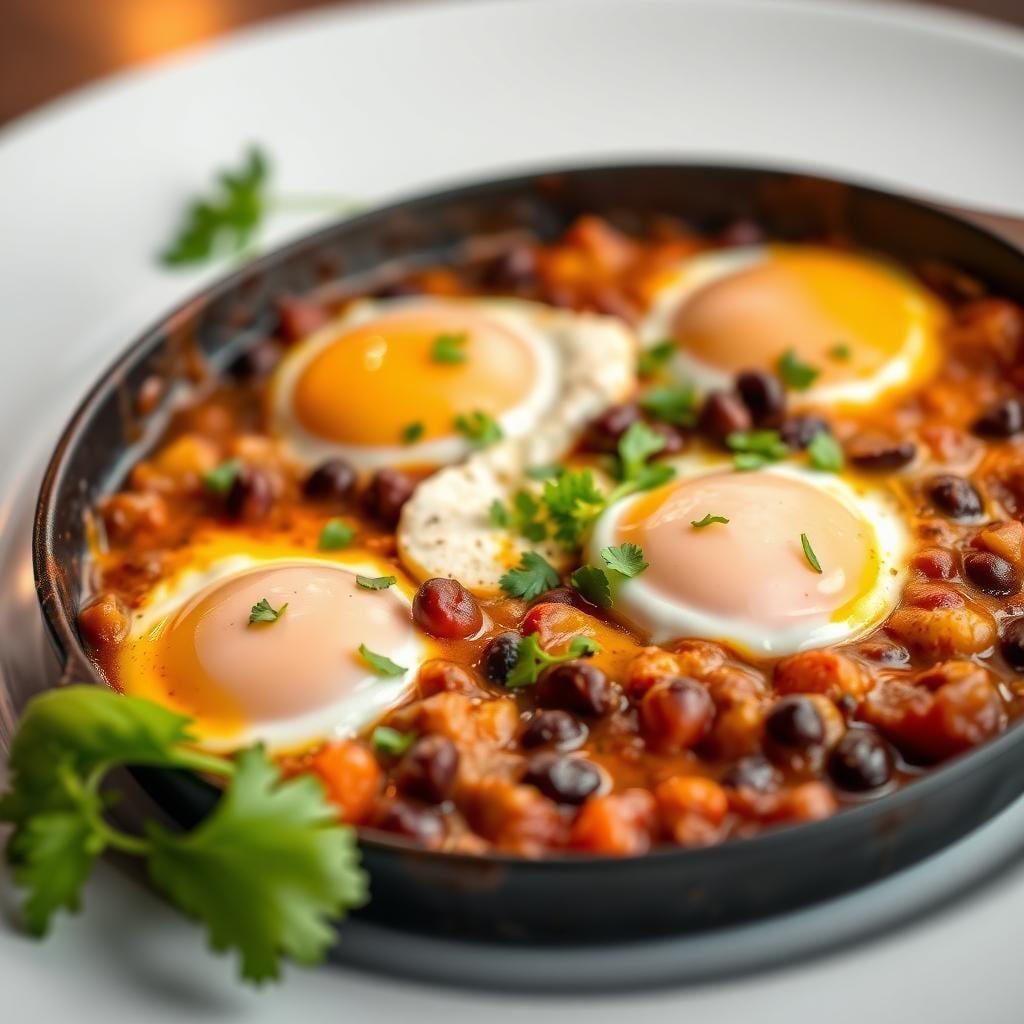 Southwest Black Bean Skillet with Baked Eggs Southwest Black Bean Skillet with Baked Eggs