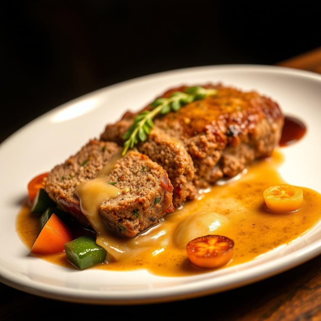 Spiced Beef Meatloaf with Roasted Vegetables and Gravy Spiced Beef Meatloaf with Roasted Vegetables and Gravy