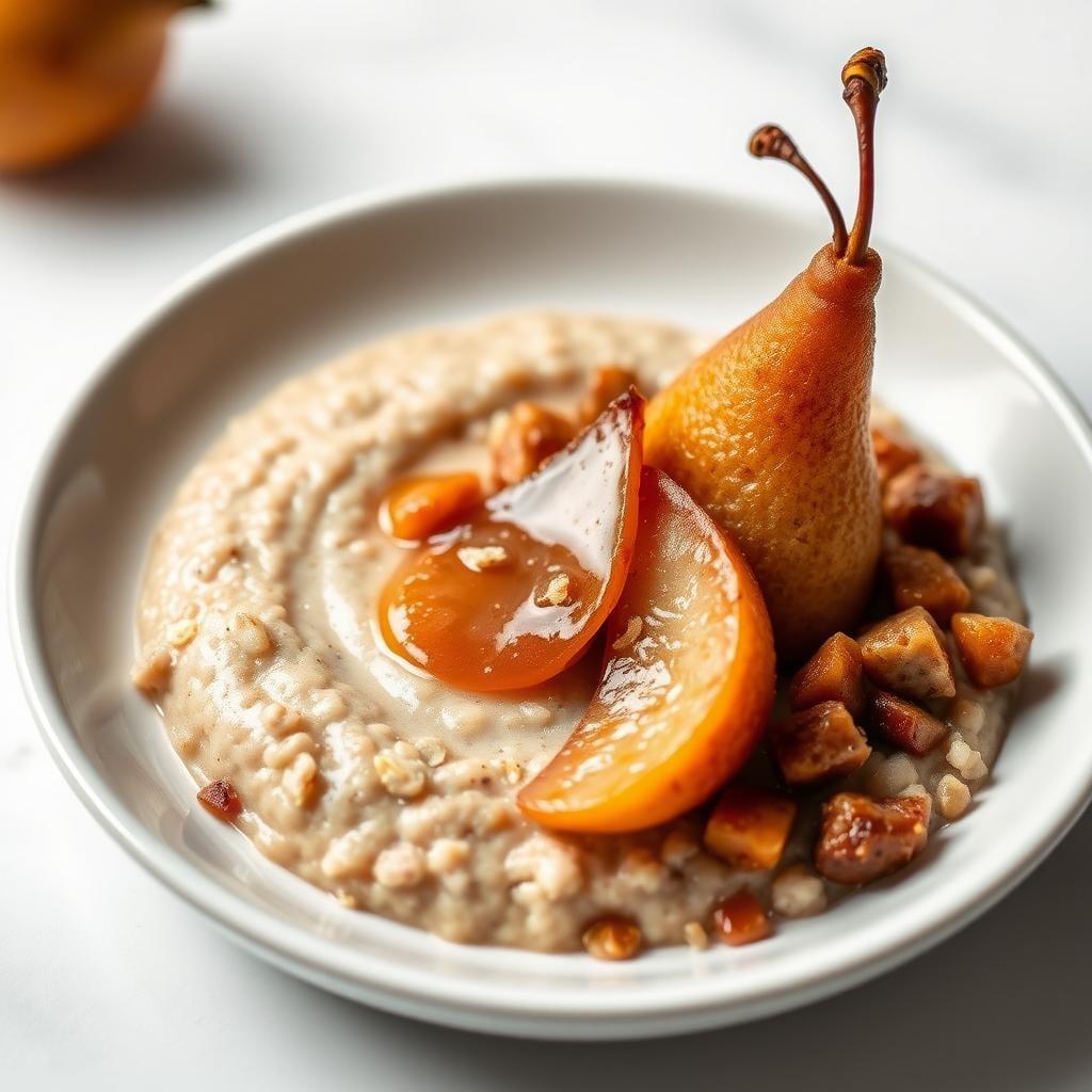 Cardamom Spiced Buckwheat Porridge with Caramelized Pears