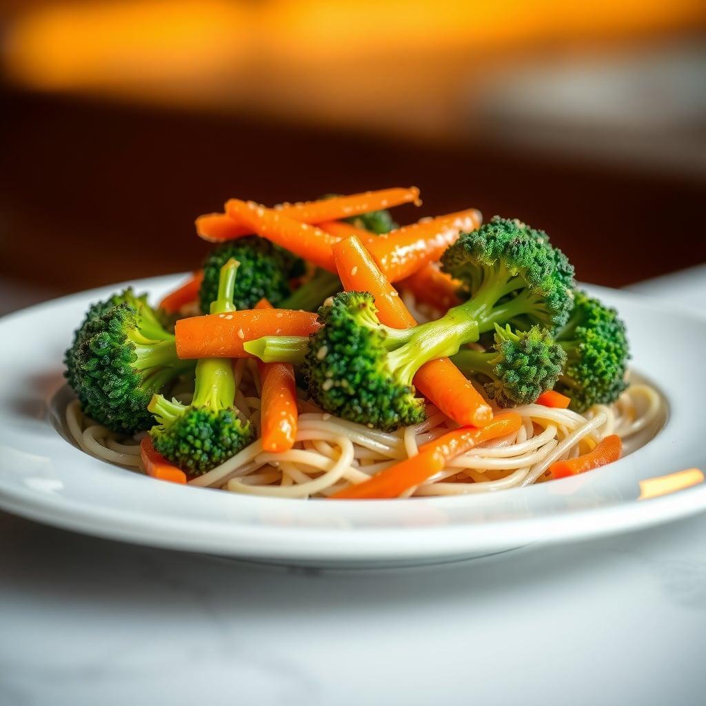 Whole Broccoli Stir-Fry with Ginger-Sesame Noodles Whole Broccoli Stir-Fry with Ginger-Sesame Noodles