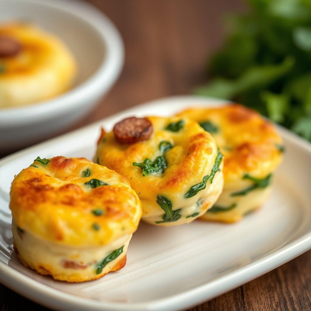 Batch-Baked Turkey Sausage and Spinach Egg Bites Batch-Baked Turkey Sausage and Spinach Egg Bites