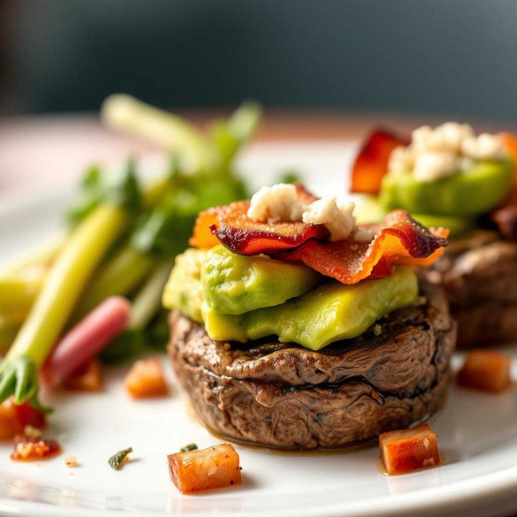 Avocado & Bacon Stuffed Portobello Mushrooms Avocado & Bacon Stuffed Portobello Mushrooms
