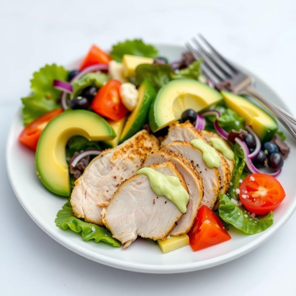 Protein-Packed Cobb Salad with Avocado Lime Dressing