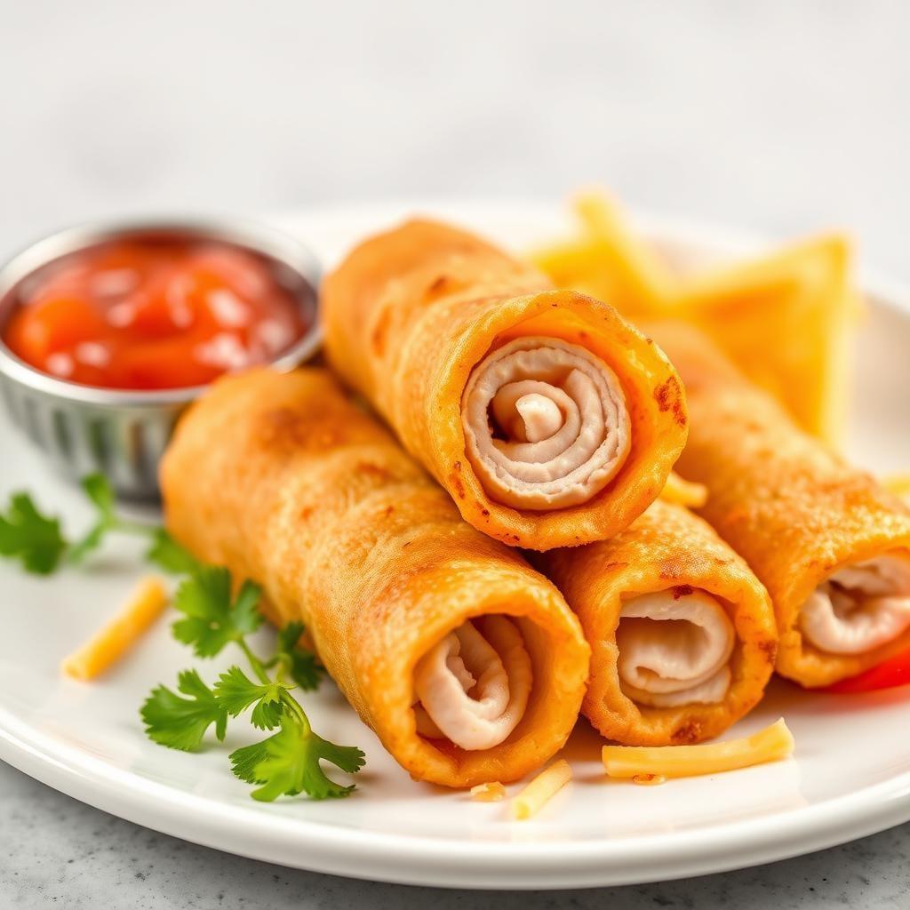 Cheese & Turkey Roll-Ups with Bell Pepper Strips