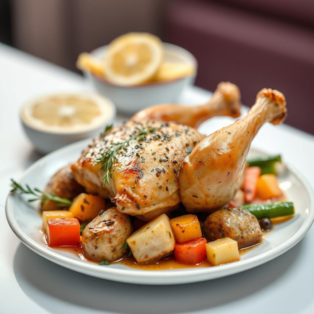 Lemon Herb Roasted Chicken with Seasonal Vegetables Lemon Herb Roasted Chicken with Seasonal Vegetables