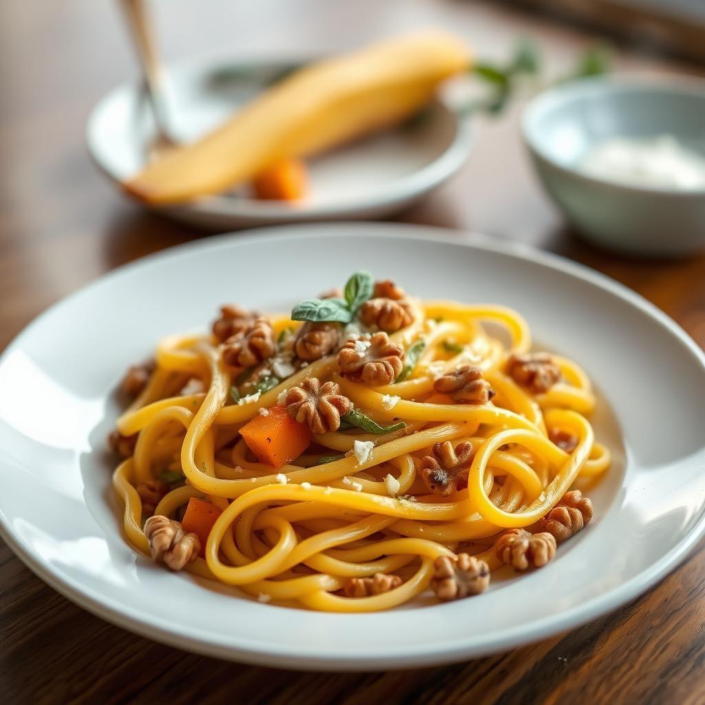 Butternut Squash & Sage Pasta with Toasted Walnuts Butternut Squash & Sage Pasta with Toasted Walnuts
