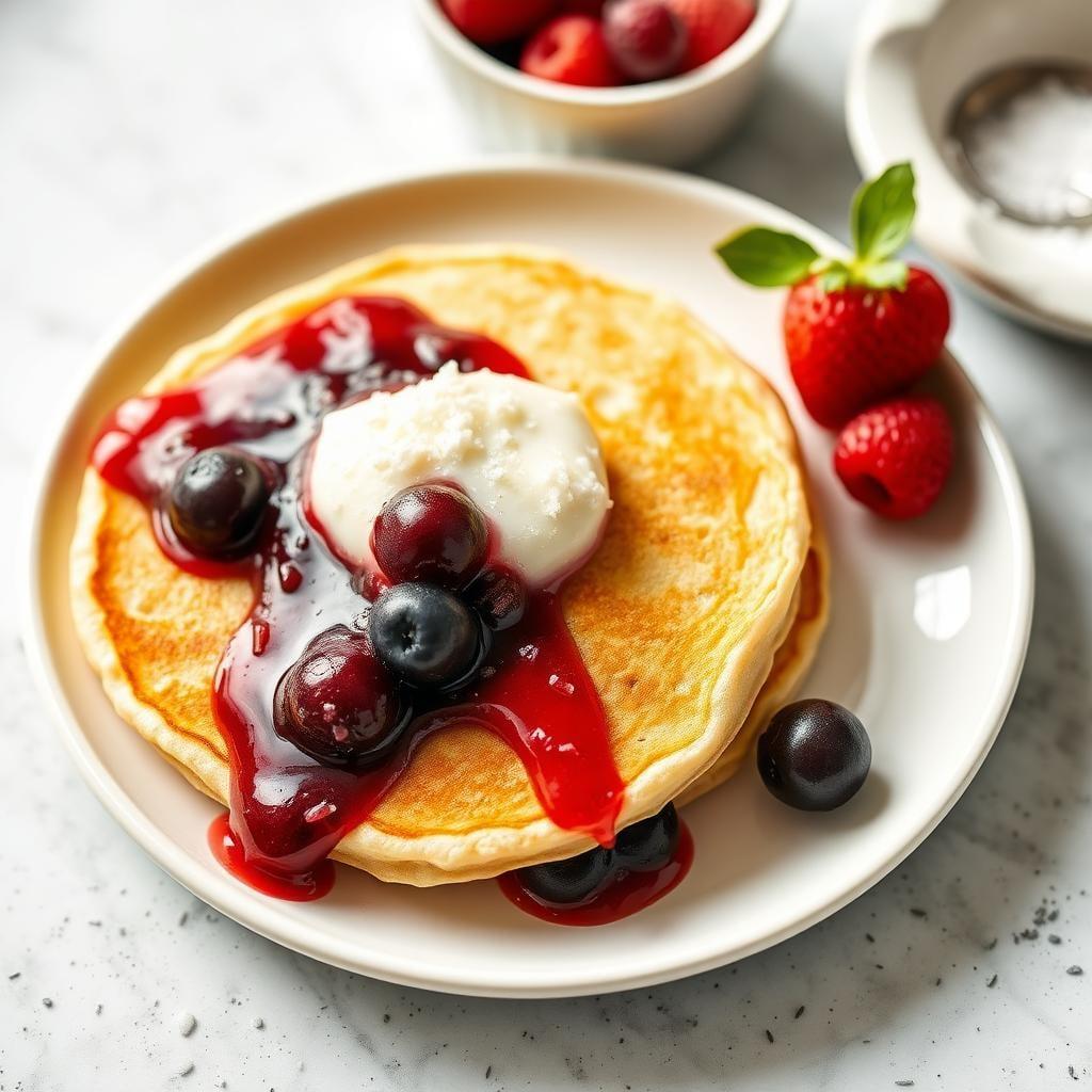 Lemon Ricotta Pancakes with Berry Compote Lemon Ricotta Pancakes with Berry Compote