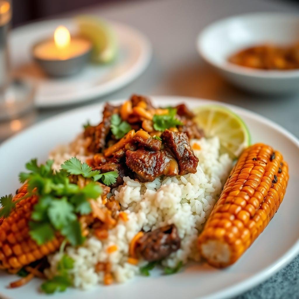 Slow-Cooker Beef Barbacoa Bowls with Cilantro-Lime Rice and Roasted Street Corn Slow-Cooker Beef Barbacoa Bowls with Cilantro-Lime Rice and Roasted Street Corn