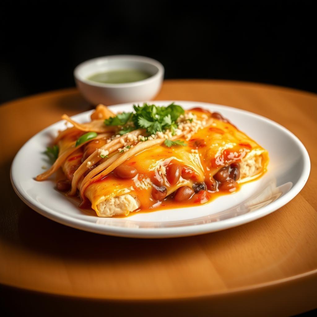 Simple Bean & Cheese Enchiladas Simple Bean & Cheese Enchiladas